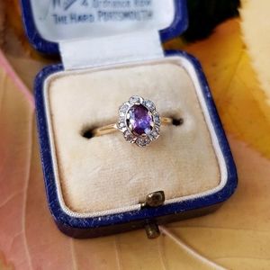 Vintage Amethyst and Diamond Ring